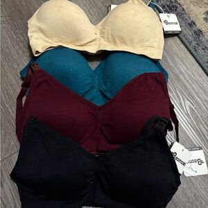 Amazon Essentials Women's Bra Set - Beige, Teal, Burgundy, Black